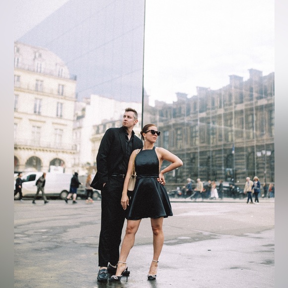 COMMENSE Satin A-line Pleated Mini Dress - Picture 9 of 10